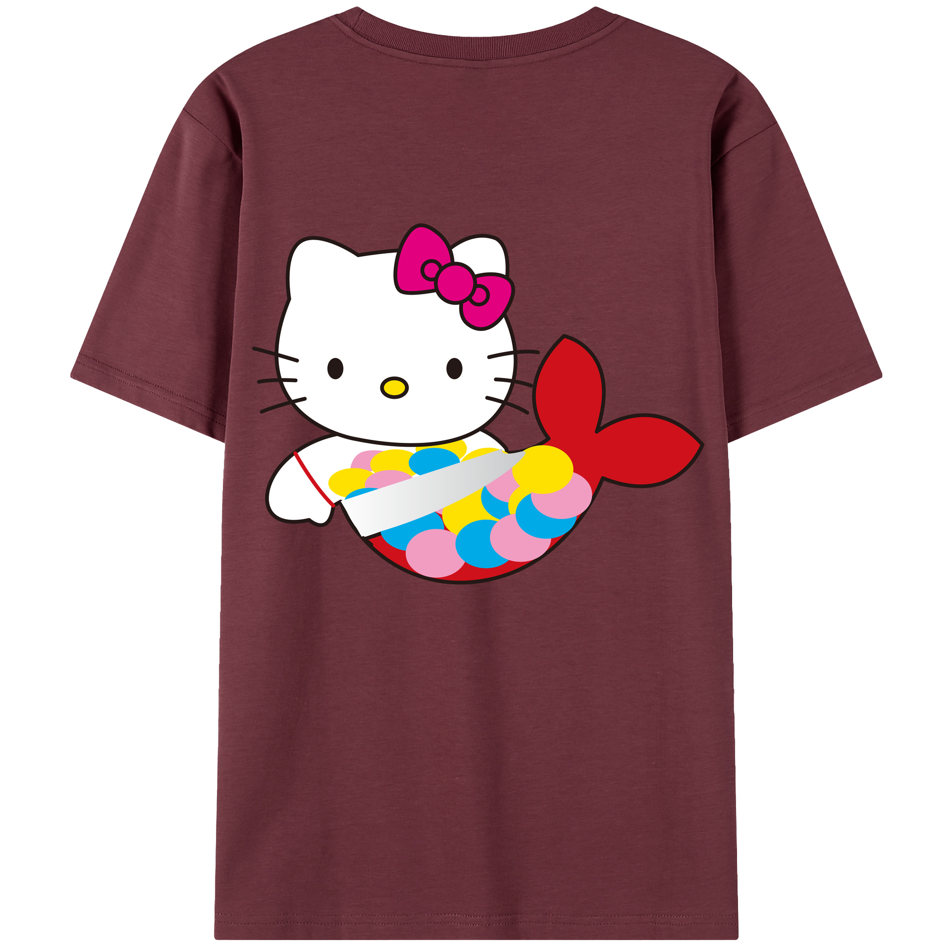 （画像用） Hello Kitty ハローキティ 綿100％半袖Tシャツ（背面プリント）